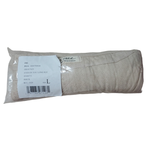 Free People Eyes On You Long Sleeve Size L/Birch - Picture 5 of 6